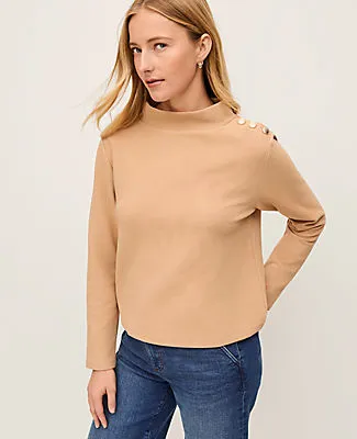 Ann Taylor Long Sleeve Mock Neck Top sold by Ann Taylor