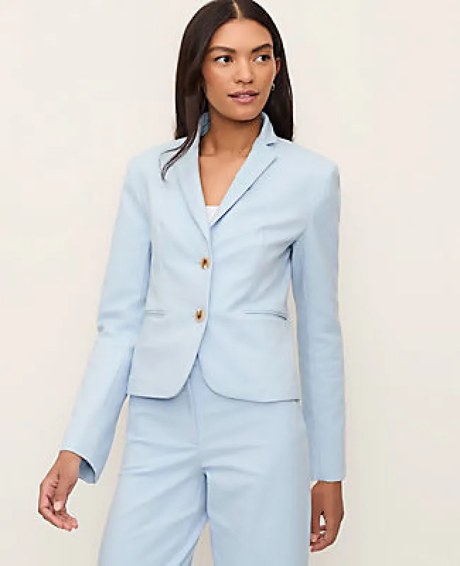 Ann Taylor The Petite Two-Button Blazer in Stretch Cotton made by Ann Taylor