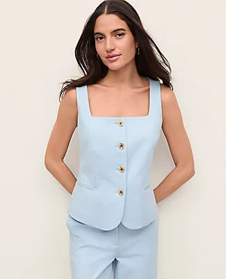 Ann Taylor The Petite Cutaway Square Neck Vest in Stretch Cotton sold by Ann Taylor product image thumbnail 3