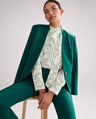 Ann Taylor The Petite Collarless Blazer in Ponte sold by Ann Taylor product image thumbnail 3