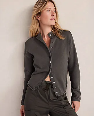 Ann Taylor Haven Well Within Organic Cotton Roll Neck Cardigan sold by Ann Taylor