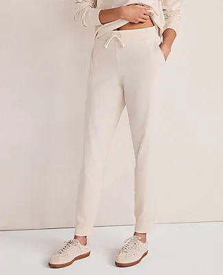 Ann Taylor Haven Well Within Botanical-Dyed Organic Cotton Interlock Joggers sold by Ann Taylor