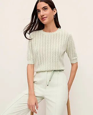 Ann Taylor Pointelle Sweater Tee sold by Ann Taylor