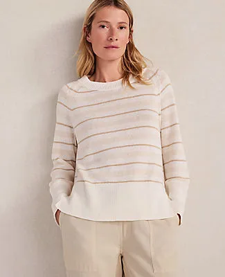 Ann Taylor Haven Well Within Cotton Linen Stripe Crewneck sold by Ann Taylor