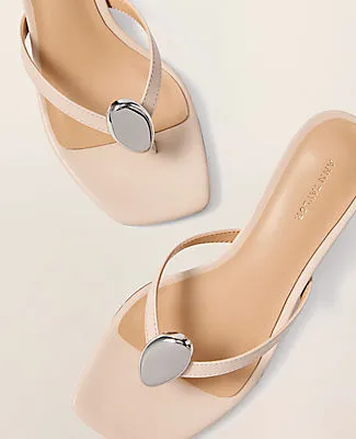 Ann Taylor Leather Flip Flop Heeled Sandal sold by Ann Taylor product image thumbnail 2