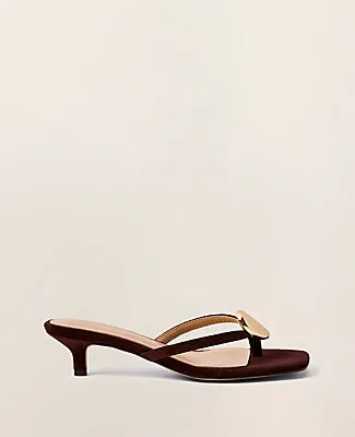 Ann Taylor Suede Flip Flop Heeled Sandal sold by Ann Taylor