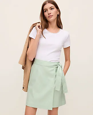 Ann Taylor Weekend Collection Belted Wrap Effect Skirt sold by Ann Taylor product image thumbnail 2