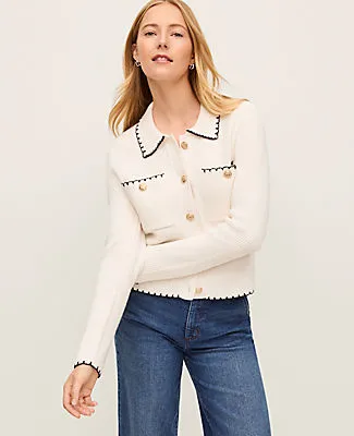 Ann Taylor Petite Ribbed Sweater Jacket sold by Ann Taylor product image thumbnail 3