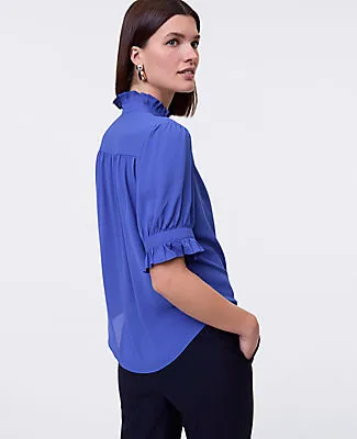 Ann Taylor Petite Ruffle Collar Shirt sold by Ann Taylor product image thumbnail 2