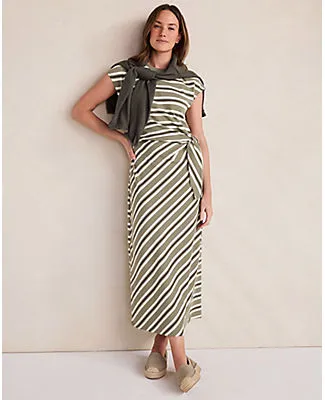 Ann Taylor Haven Well With Organic Cotton Interlock Stripe Midi Knot Dress sold by Ann Taylor product image thumbnail 3