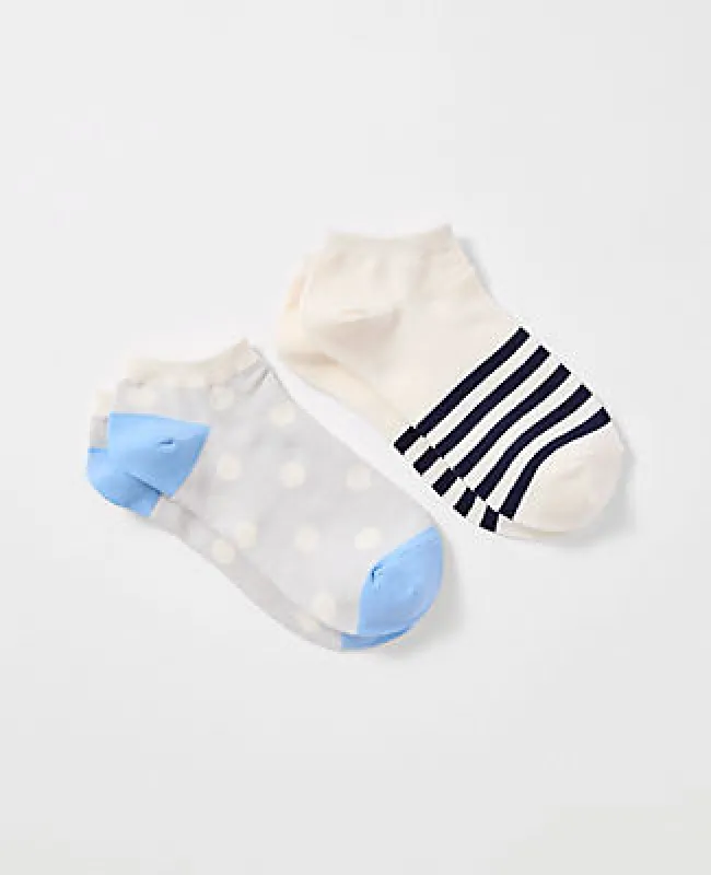 Ann Taylor Striped and Dotted Ankle Sock Set sold by Ann Taylor