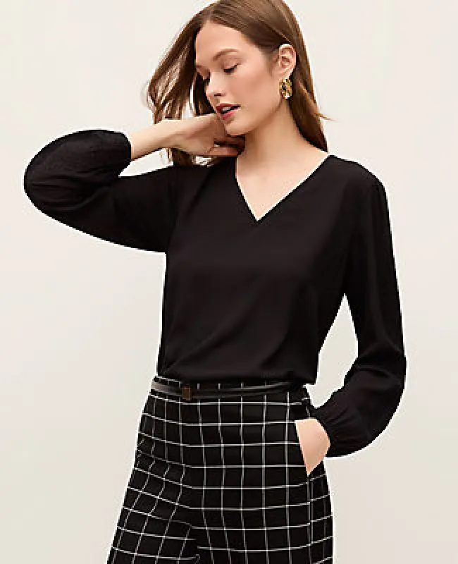 Ann Taylor Mixed Media Embroidered Blouse sold by Ann Taylor