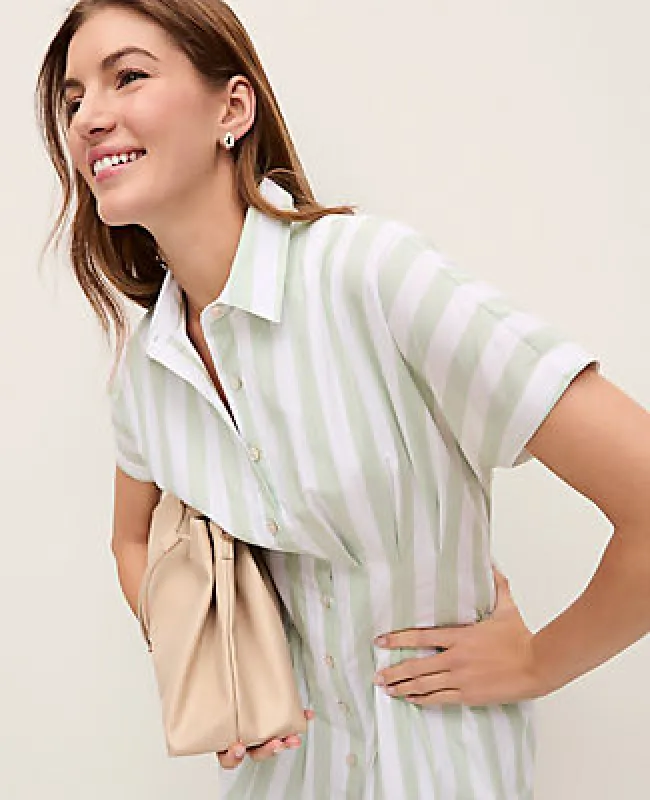 Ann Taylor Weekend Collection Striped Maxi Shirtdress sold by Ann Taylor