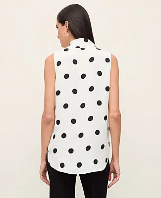 Ann Taylor Petite Dotted Bow Neck Shell Top sold by Ann Taylor product image thumbnail 2