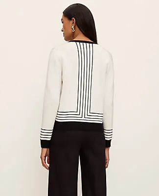 Ann Taylor Petite Striped Jacquard Ann Cardigan sold by Ann Taylor product image thumbnail 2