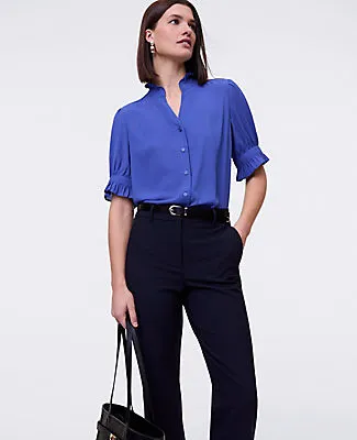 Ann Taylor Ruffle Collar Shirt sold by Ann Taylor