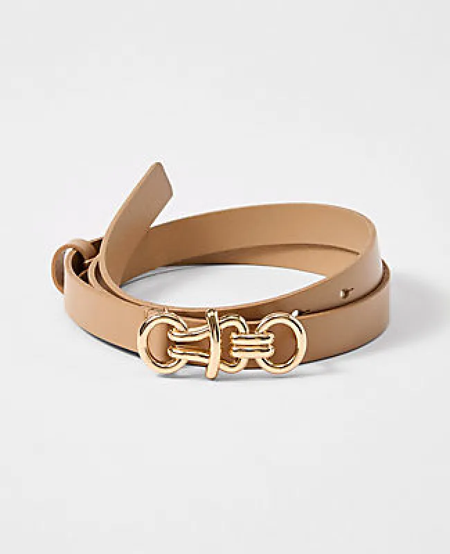 Ann Taylor Leather Sculptural Buckle Belt sold by Ann Taylor