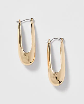 Ann Taylor Elongated Metal Hoop Earrings sold by Ann Taylor