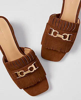 Ann Taylor Suede Kiltie Block Heel Sandal sold by Ann Taylor product image thumbnail 2