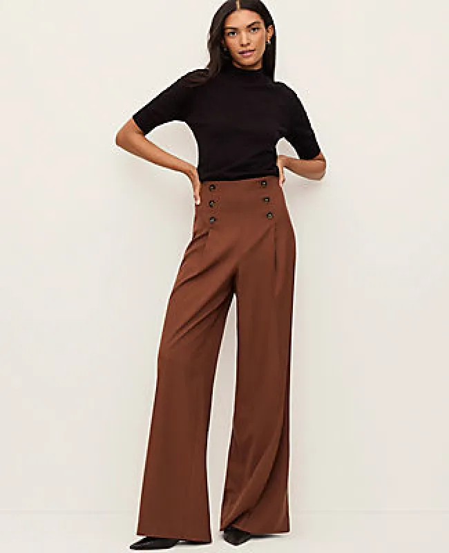 Ann Taylor The Petite Wide-Leg Sailor Pant sold by Ann Taylor