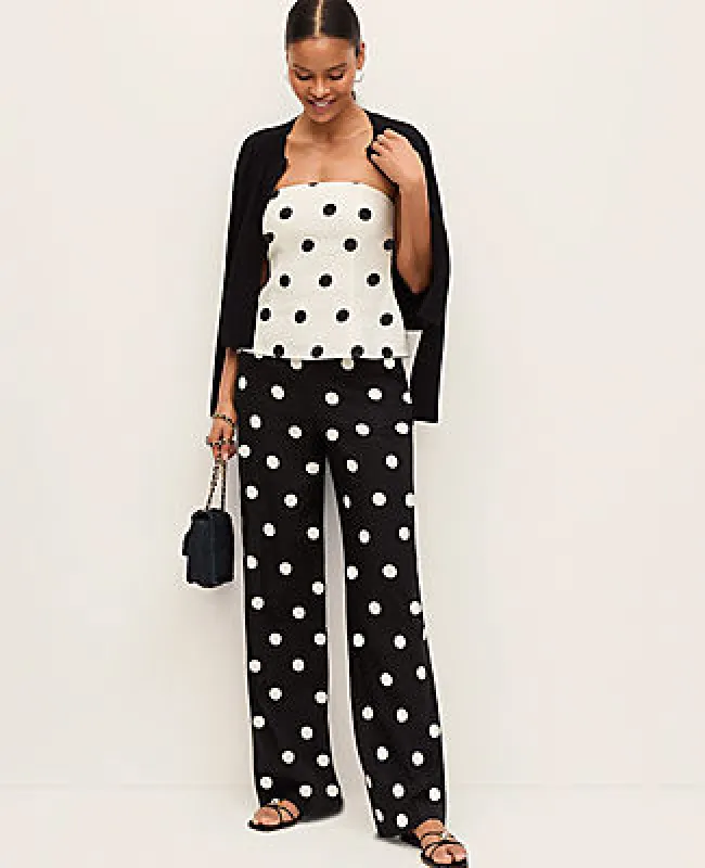 Ann Taylor The Dotted Side Zip Pant in Linen made by Ann Taylor