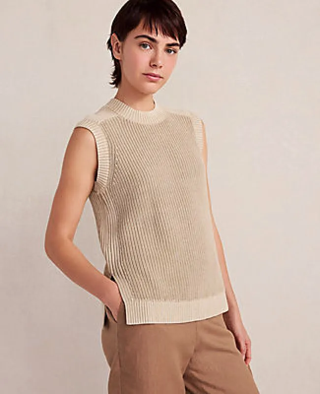 Ann Taylor Haven Well Within Garment-Dyed Cotton Shaker Sleeveless Sweater sold by Ann Taylor