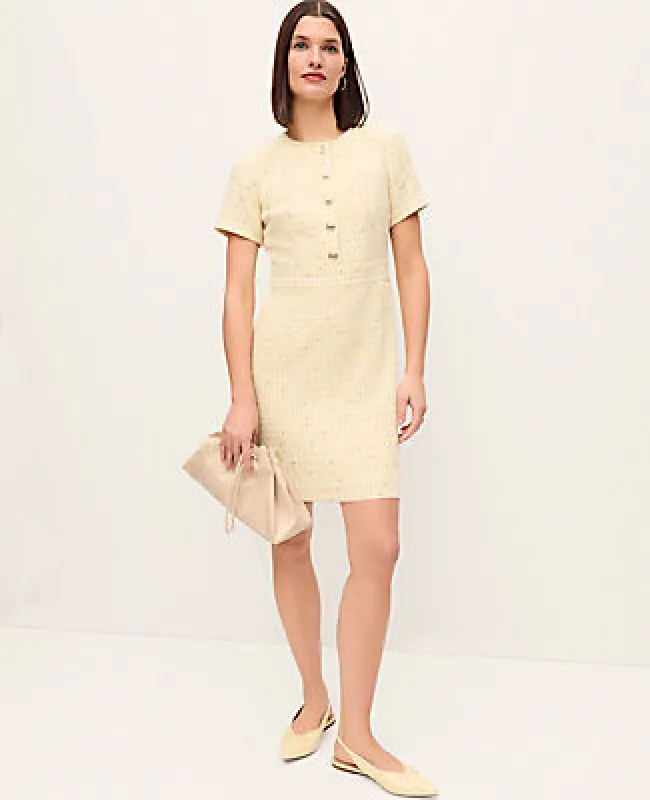 Ann Taylor Petite Tweed Button Shift Dress made by Ann Taylor