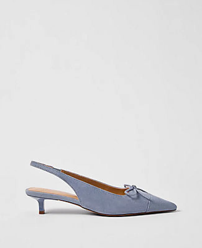 Ann Taylor Suede Bow Slingback Pump sold by Ann Taylor