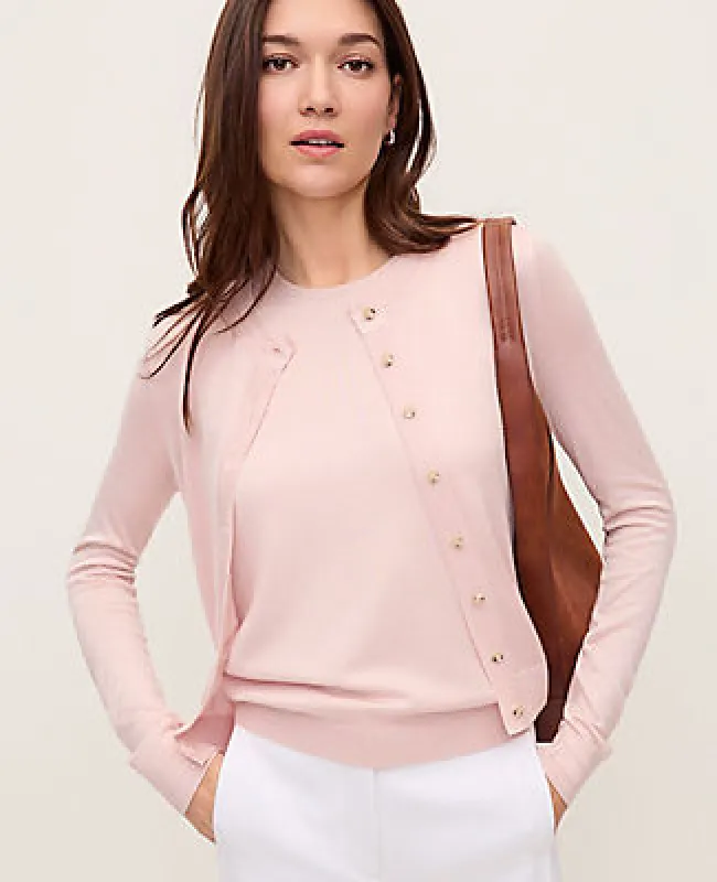 Ann Taylor Pointelle Trim Cardigan sold by Ann Taylor