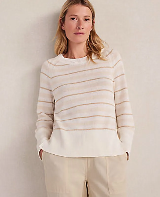 Ann Taylor Haven Well Within Cotton Linen Stripe Crewneck sold by Ann Taylor