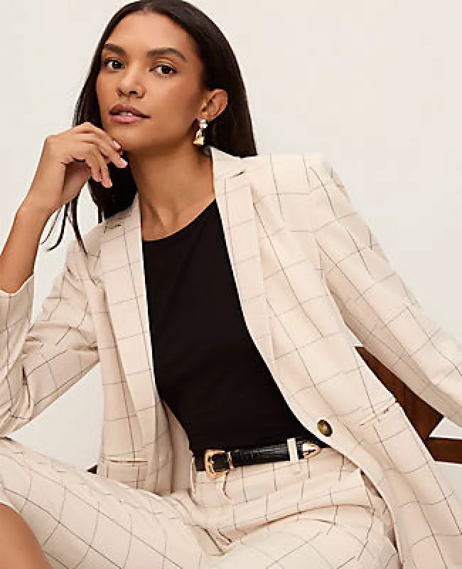 Ann Taylor The Hutton Blazer in Windowpane made by Ann Taylor