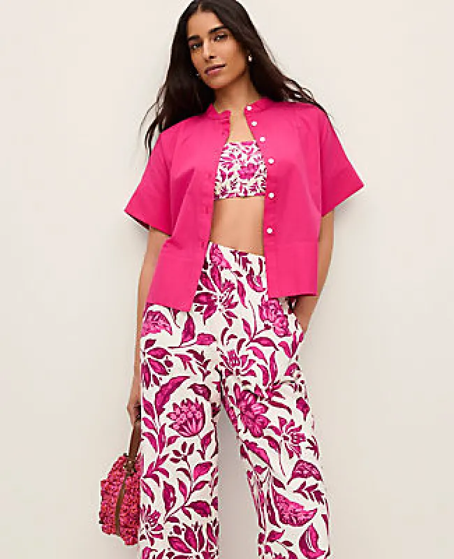 Ann Taylor Stand Collar Poplin Blouse sold by Ann Taylor