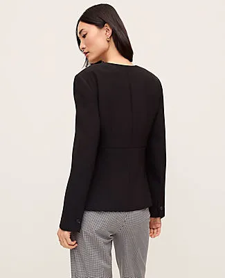Ann Taylor The Peplum Jacket in Fluid Crepe sold by Ann Taylor product image thumbnail 2