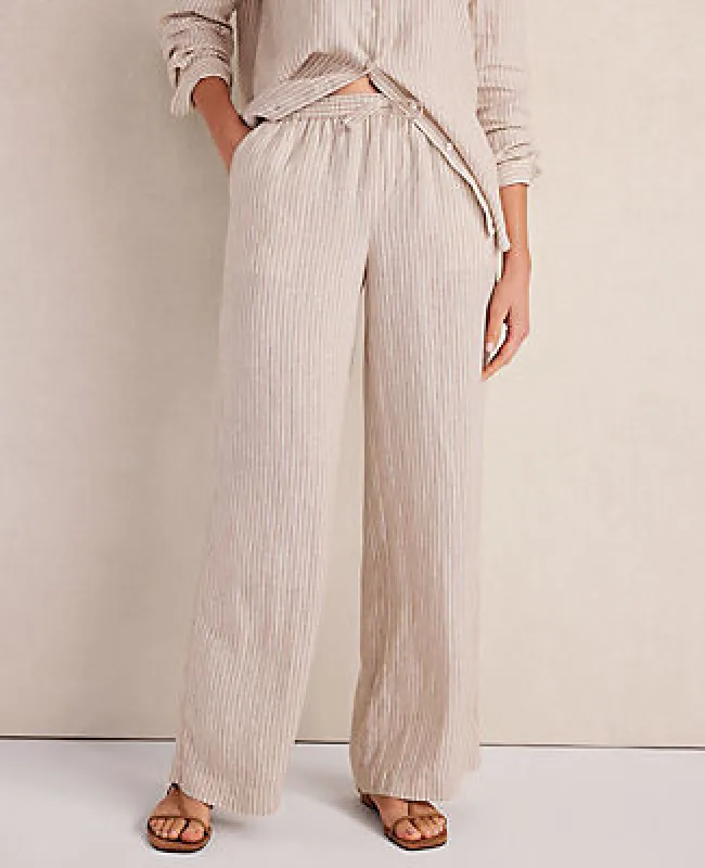 Ann Taylor Haven Well Within Everweave Linen Stripe Relaxed Pants sold by Ann Taylor