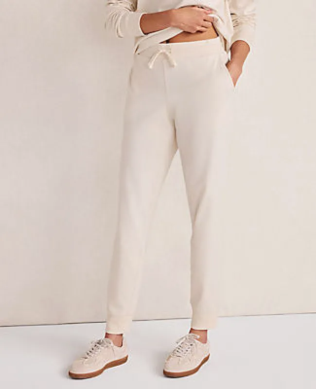 Ann Taylor Haven Well Within Botanical-Dyed Organic Cotton Interlock Joggers sold by Ann Taylor