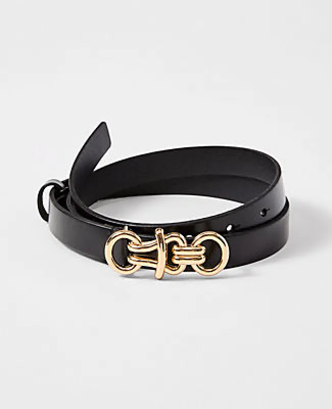 Ann Taylor Leather Sculptural Buckle Belt sold by Ann Taylor
