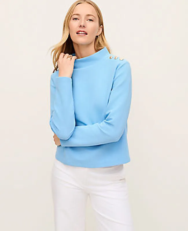 Ann Taylor Long Sleeve Mock Neck Top sold by Ann Taylor