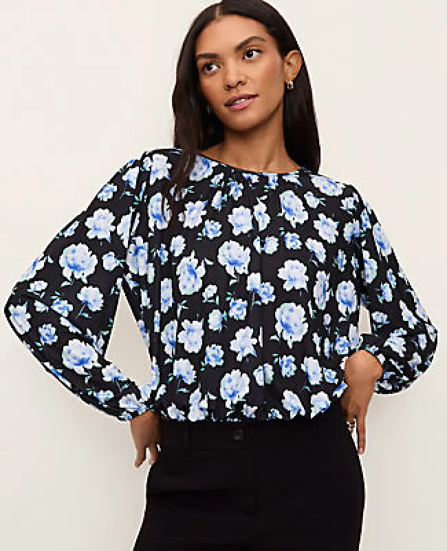 Ann Taylor Floral Bubble Hem Top sold by Ann Taylor