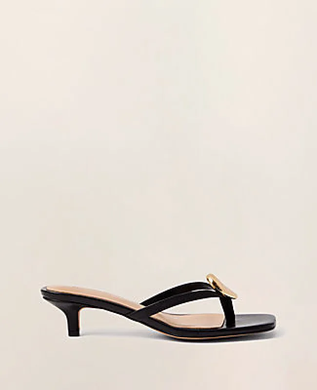 Ann Taylor Leather Flip Flop Heeled Sandal sold by Ann Taylor