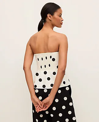 Ann Taylor Petite Dotted Strapless Linen Blend Top sold by Ann Taylor product image thumbnail 2