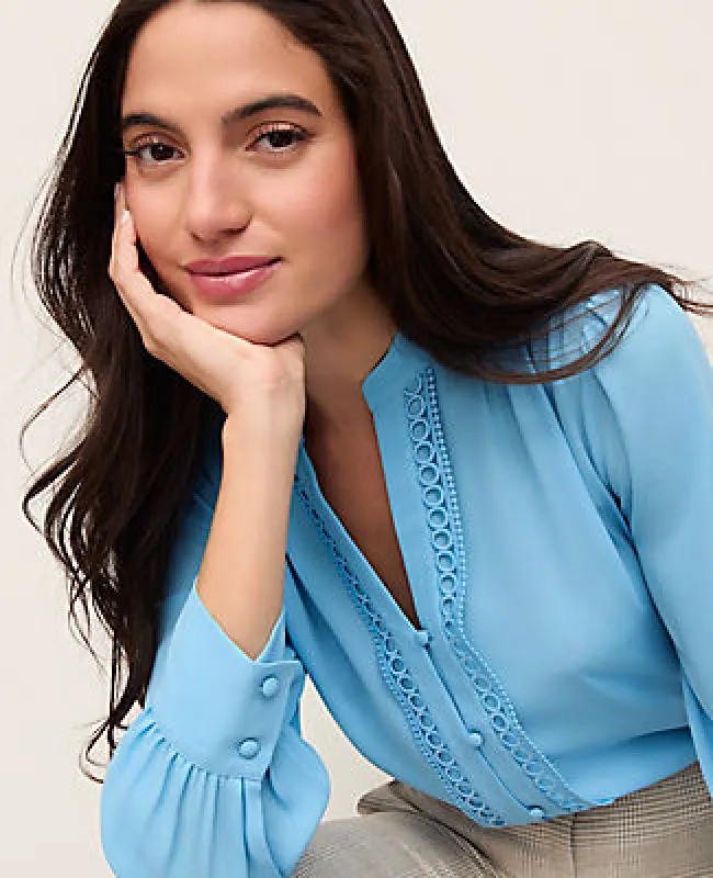 Ann Taylor Lace Trim Blouse made by Ann Taylor
