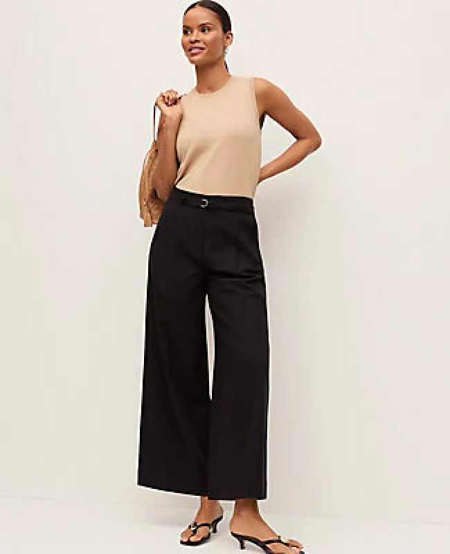 Ann Taylor The Belted Wide-Leg Ankle Pant sold by Ann Taylor