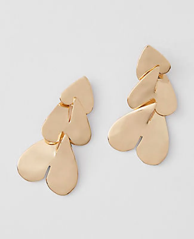 Ann Taylor Metal Heart Drop Earrings sold by Ann Taylor