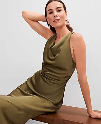 Ann Taylor Halter Bias Satin Maxi Dress sold by Ann Taylor product image thumbnail 5