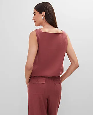 Ann Taylor Weekend Collection Linen Blend Bubble Hem Top sold by Ann Taylor product image thumbnail 2