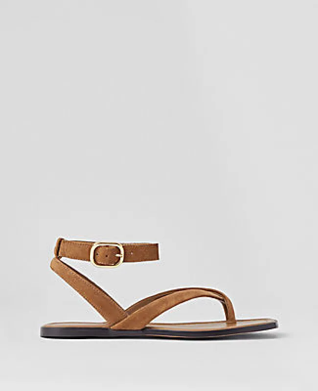 Ann Taylor Weekend Collection Suede Buckled Ankle Strap Sandals sold by Ann Taylor