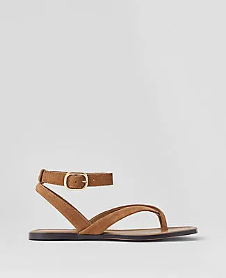 Ann Taylor Weekend Collection Suede Buckled Ankle Strap Sandals sold by Ann Taylor