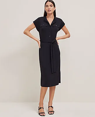 Ann Taylor Petite Belted Knit Shirtdress sold by Ann Taylor