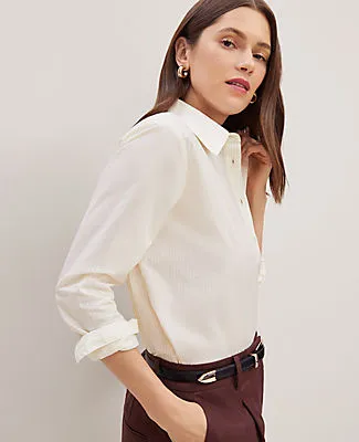 Ann Taylor Striped Relaxed Perfect Shirt sold by Ann Taylor