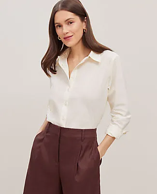 Ann Taylor Striped Relaxed Perfect Shirt sold by Ann Taylor product image thumbnail 3